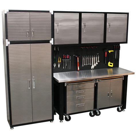 pictures of stainless steel garage cabinets|rolling stainless steel shelves garage.